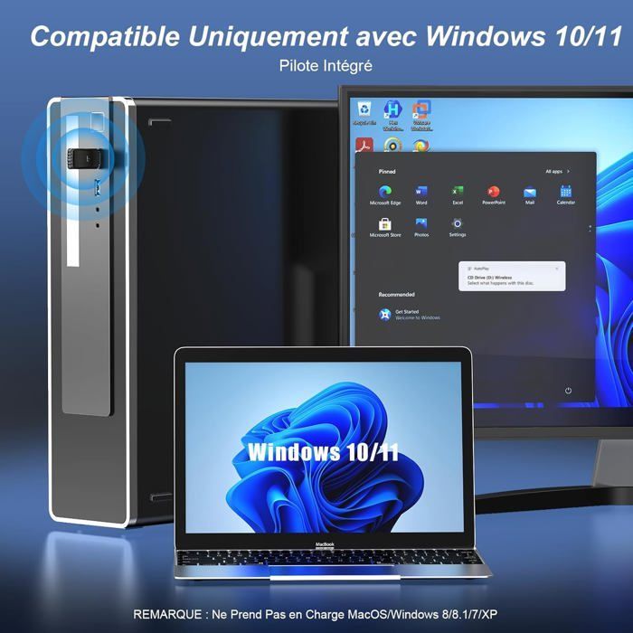 Bluetooth5.3 Clé Wifi 6 Puissante Ax900 Mbps Clé Wifi Pour Pc Nano Adaptateur Usb Wifi Bi-Bande Dongle Wifi Bluetooth Adaptateur Wi