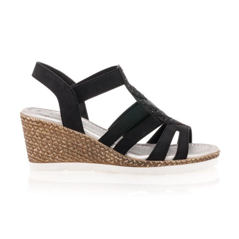 Sandalias negras para mujer / Zapatos de punta abierta