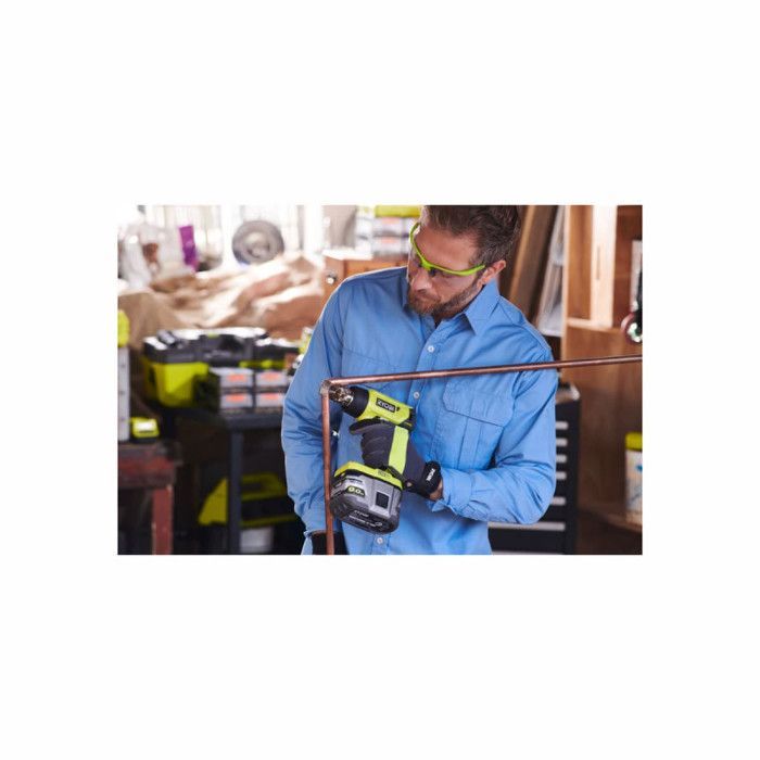 Paquete para pistola de aire caliente RYOBI de 18 V R18HG-0 - 1 batería de 2,0 Ah - 1 cargador rápido RC18120-120