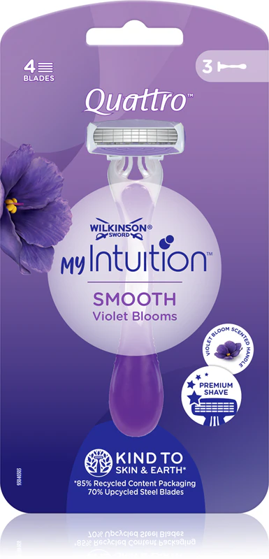 Wilkinson Sword Quattro voor vrouwen My Intuition Smooth wegwerpscheermesjes