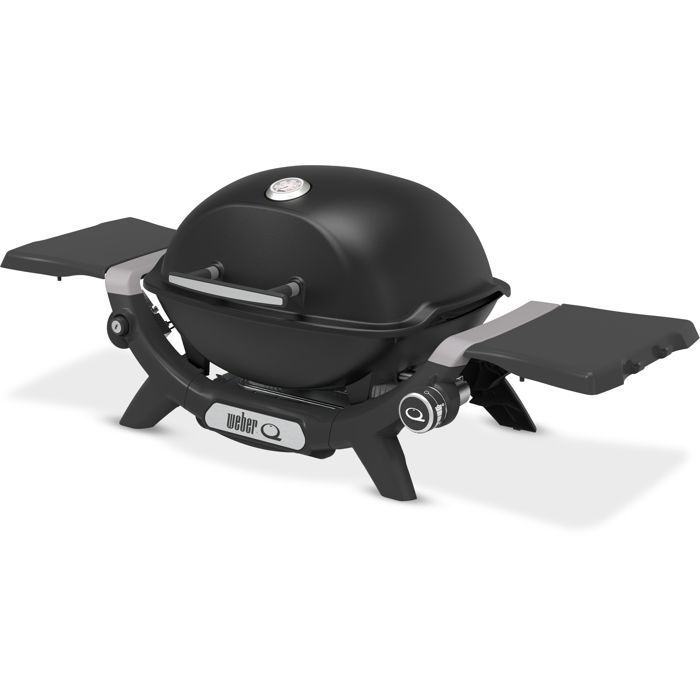 Barbecue a gas Weber Q1200N - 2,94 kW - 1 bruciatore in acciaio inox - Due ripiani laterali - Ghisa smaltata - Nero