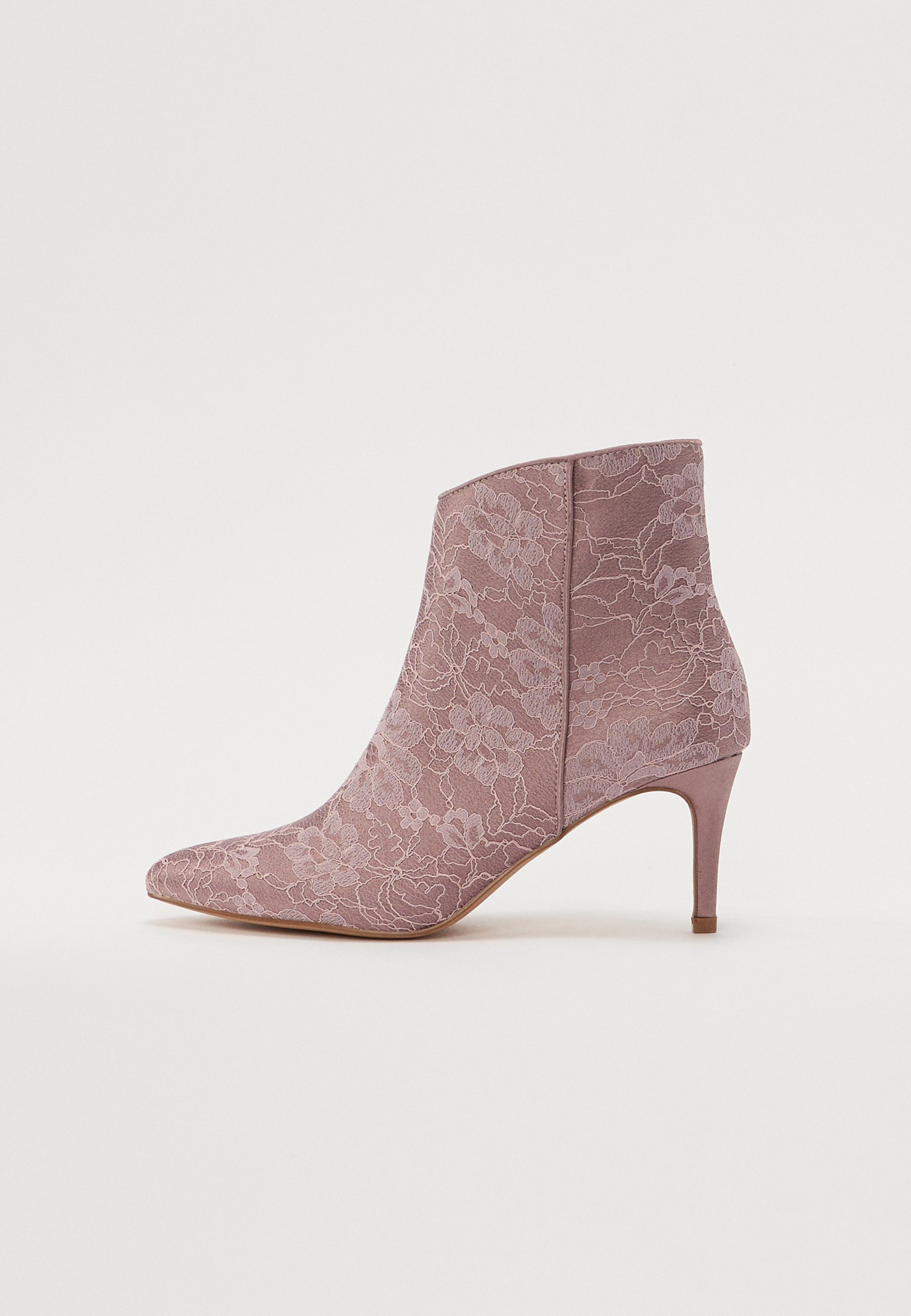 Botas de cano curto com salto alto Anna Field - rosa