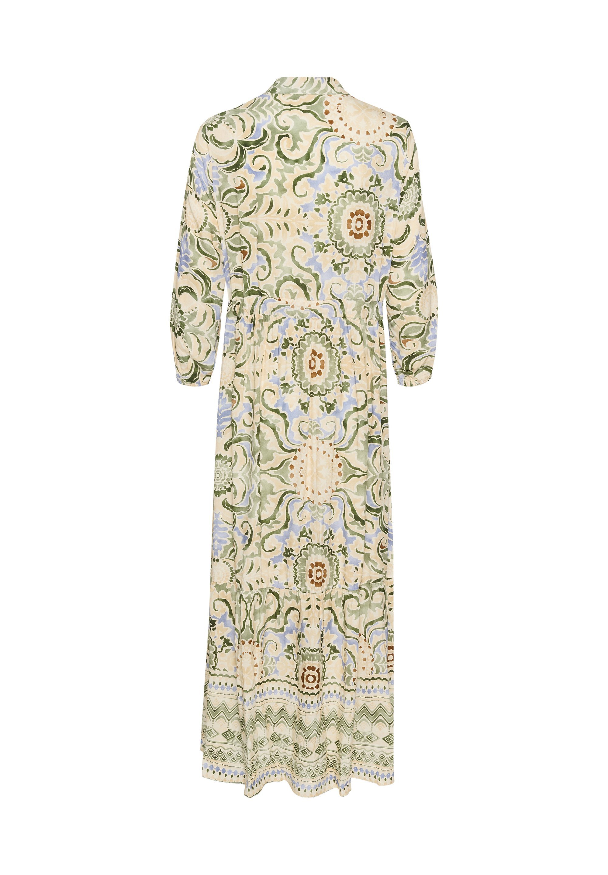 Crème CRAlora - Maxi-jurk - kaki bloemenbehang