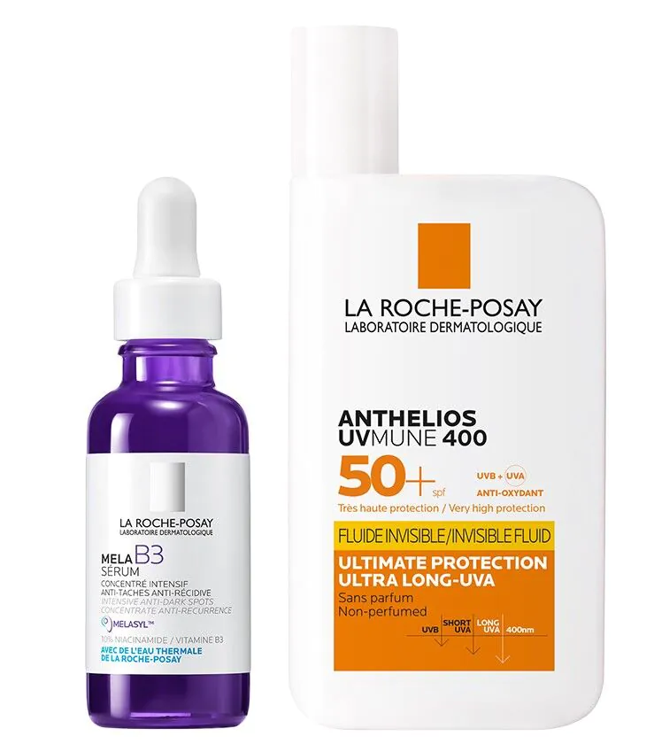 La Roche Posay Zestaw (Mela B3 Serum 30ml + Anthelios UV Mune Niewidoczny fluid SPF50+ 50ml)