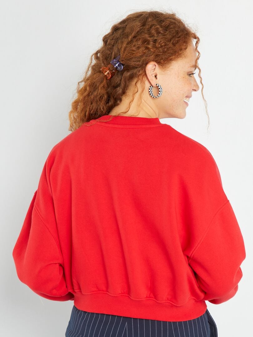'New York' sweatshirt met ronde hals - ROOD