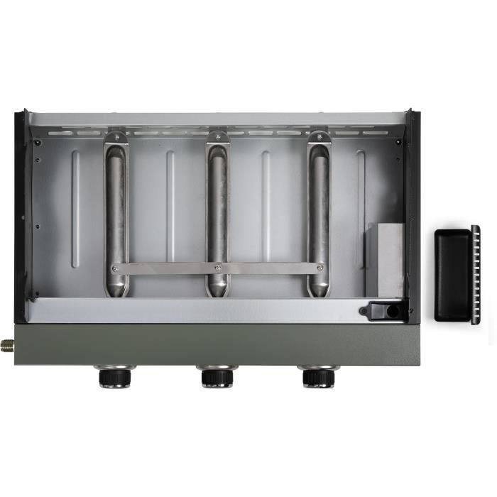 Plancha de gas - LIVOO - DOC324 - 67 x 47 x 24 cm - 3 quemadores - Verde / Negro