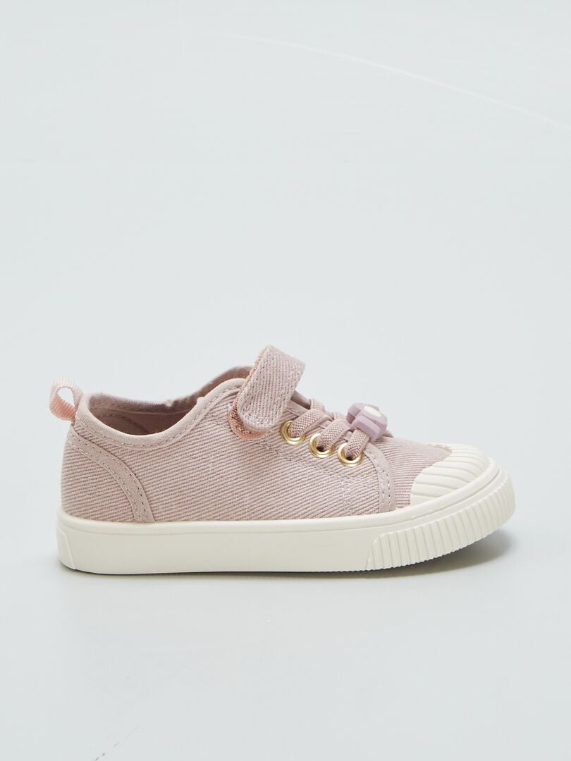 Canvas sneakers met klittenbandsluiting - PAARS