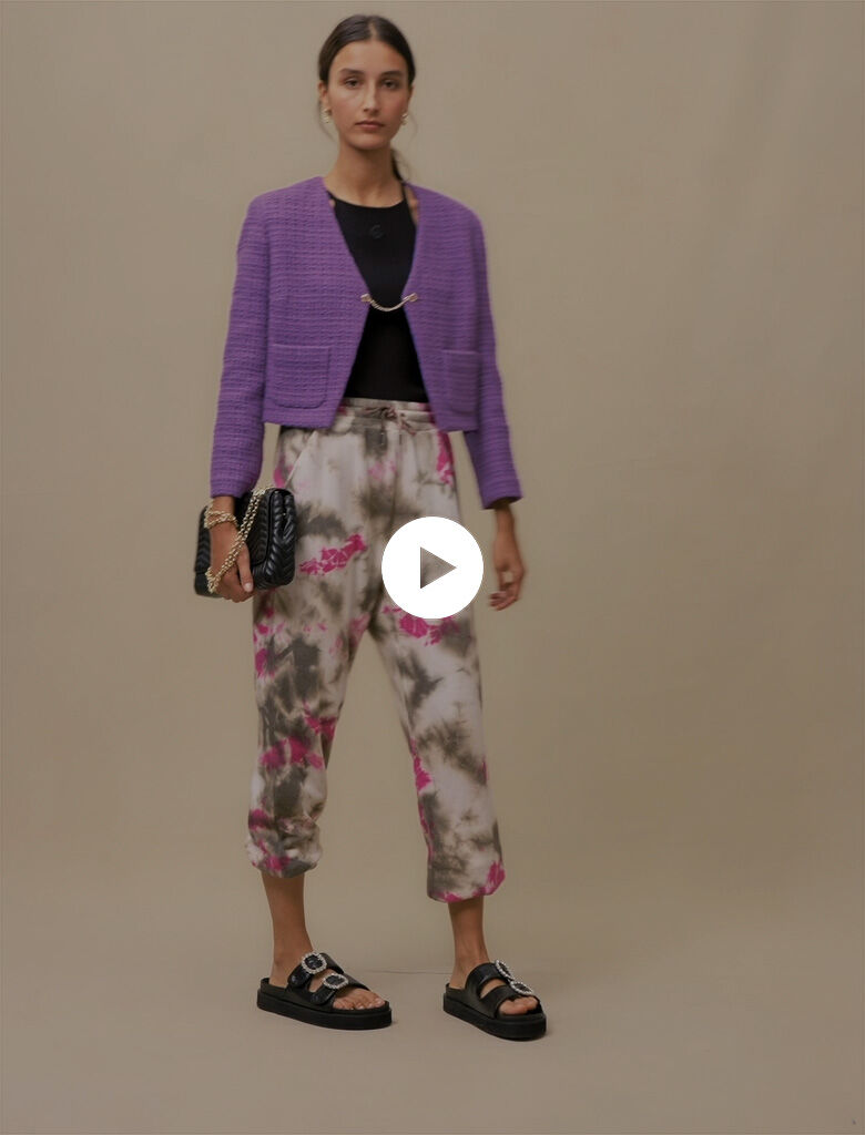 Pantaloni de trening vopsiți în stil tie-dye - Multicolor