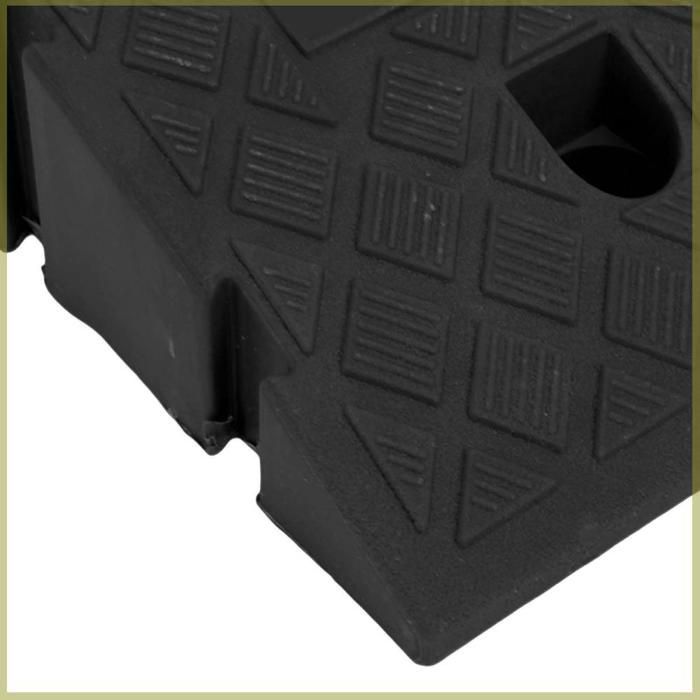 Rampa para bordillo Cocosity, rampa para entrada de vehículos, 13 cm de altura, diseño con hebilla, antideslizante, texturizada, para carga de motocicletas, color negro.