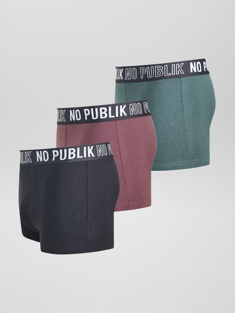 Zestaw 3 bokserek „No Publik” – CZARNE