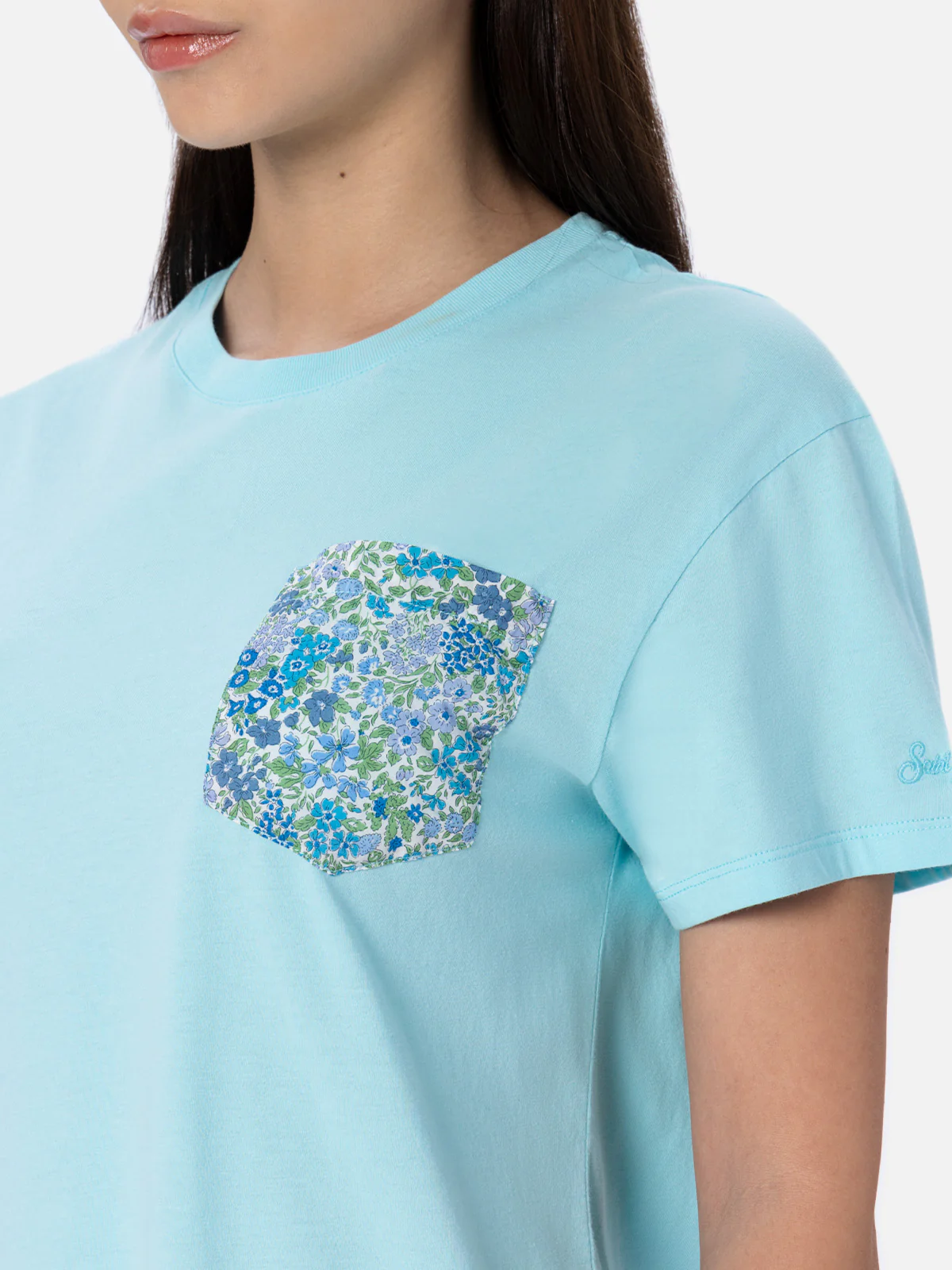 Emilie Joanna Luise dames T-shirt met ronde hals van katoenen jersey.
