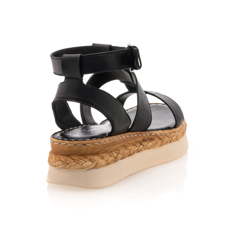 Schwarze Damensandalen / Zehenfreie Schuhe