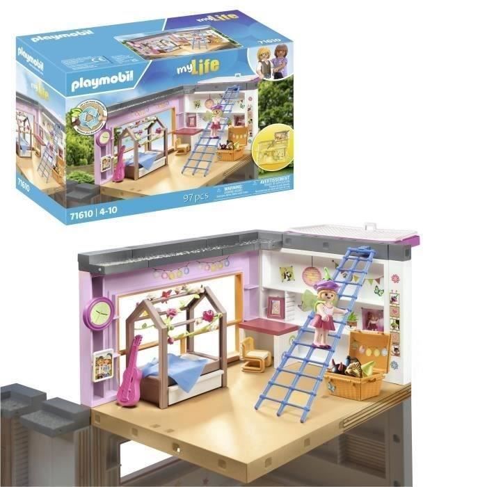 PLAYMOBIL 71610 Chambre d'enfant avec lit cabane, My Life Maison d'architecte, 97 pièces, Dès 4 ans