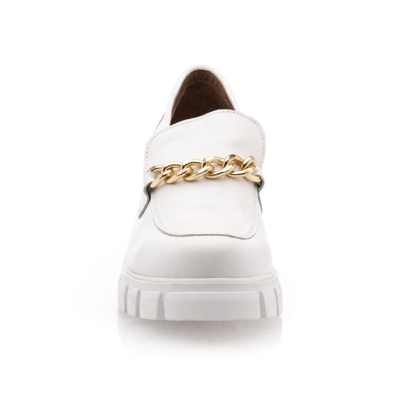 Weiße Damen-Loafer/Bootsschuhe