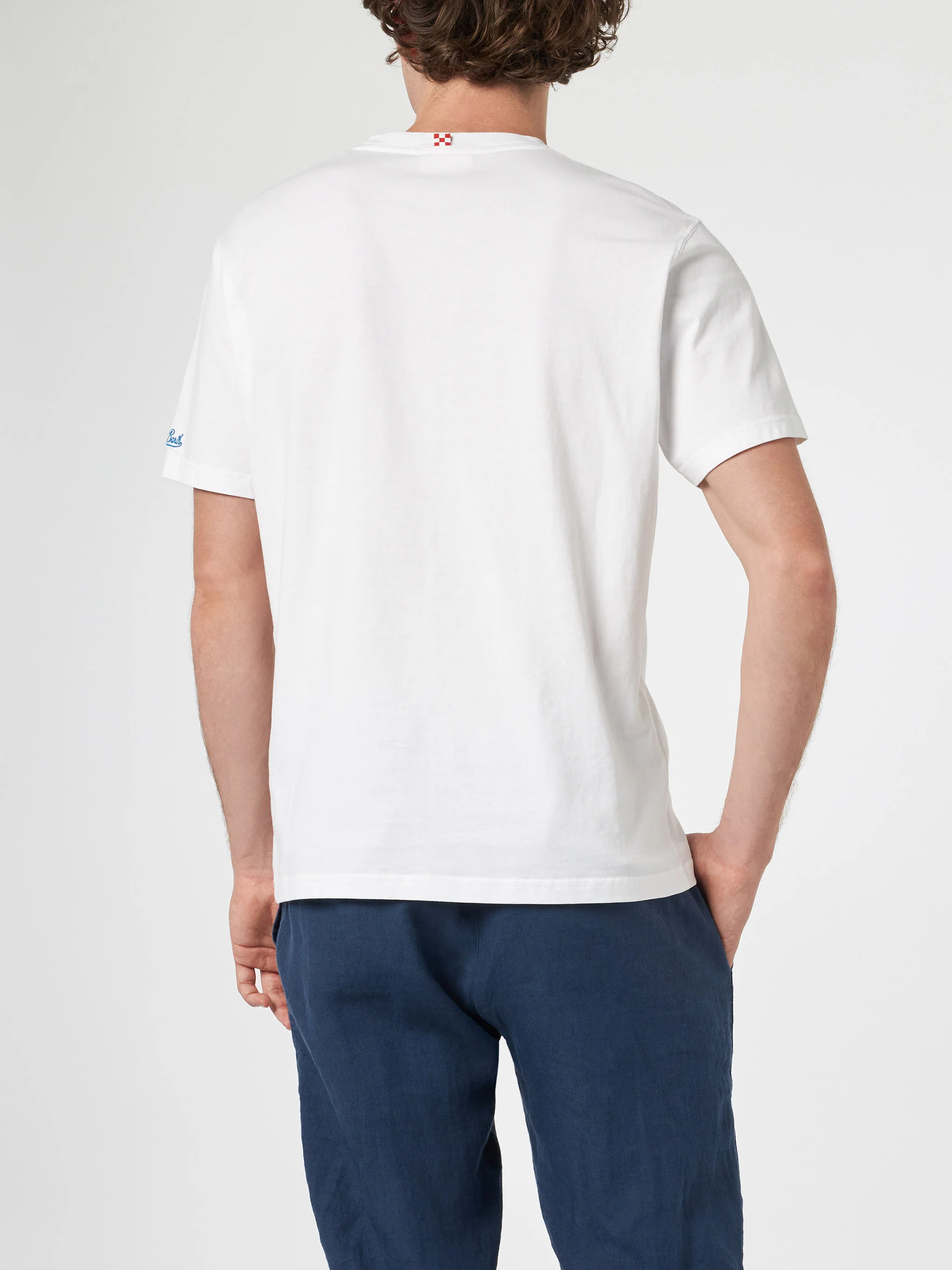 T-shirt da uomo in cotone con stampa Panda e ricamo Italian surfer | E