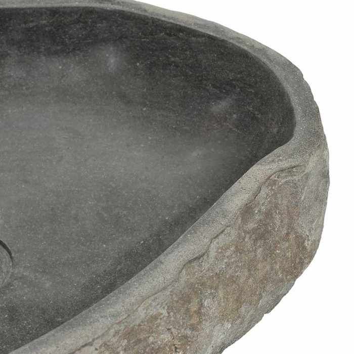 vidaXL Oval River Stone Washbasin, Hand Basin, Countertop Washbasin for Toilet, Bathroom, Home, 242668