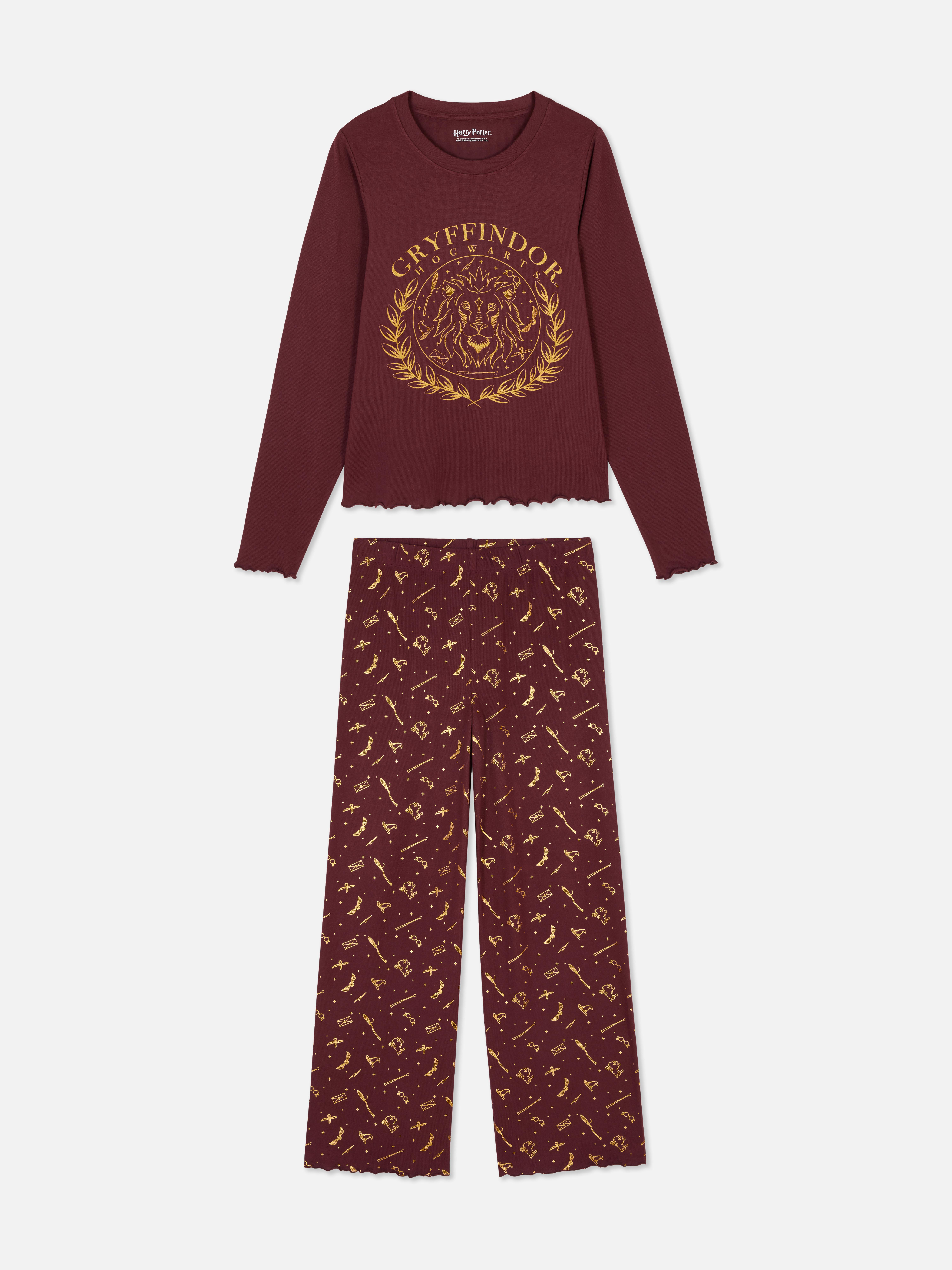 Pijamale Harry Potter™ cu Casele de la Hogwarts Pijamale cu top cu mânecă lungă și pantaloni cu casele de la Hogwarts