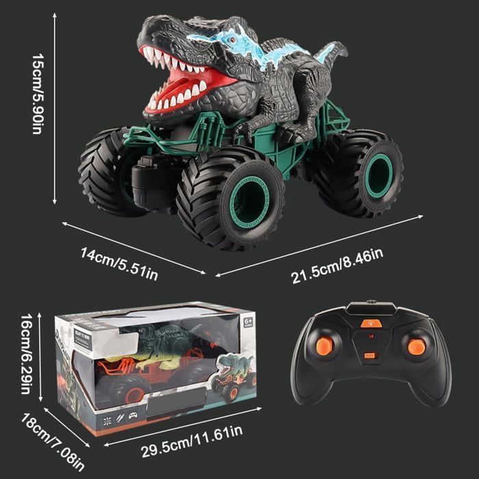 Voiture Télécommandée Dinosaure Telecommande pour Garcon 4 5 6 7 8Ans Mouvements Realistes Robot Radiocommande avec Manette Controle
