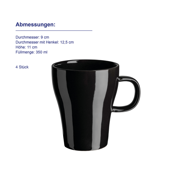 Isora combinatieservies, zwart, 16-delig.