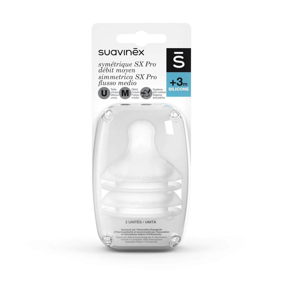 Chupeta Suavinex Symmetrical SX Pro de Silicone, Fluxo Médio