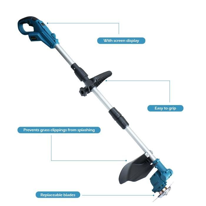 21V 650W borstelloze draadloze tuingereedschapset met 2 x 4,0Ah accu's, multifunctionele gras- en takkentrimmer