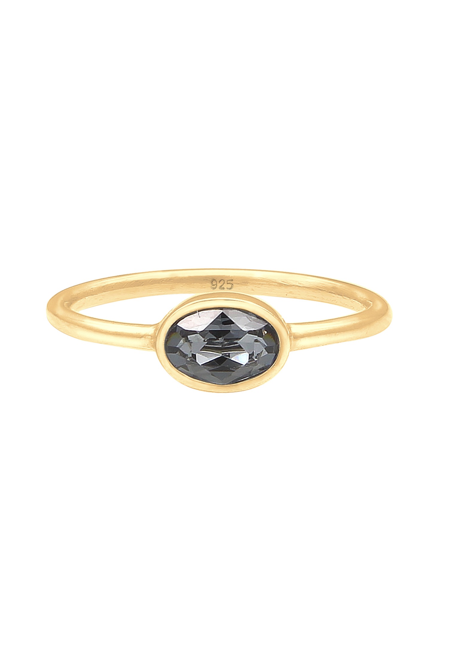 Elli Femmes bande classique avec cristal en argent sterling 925
