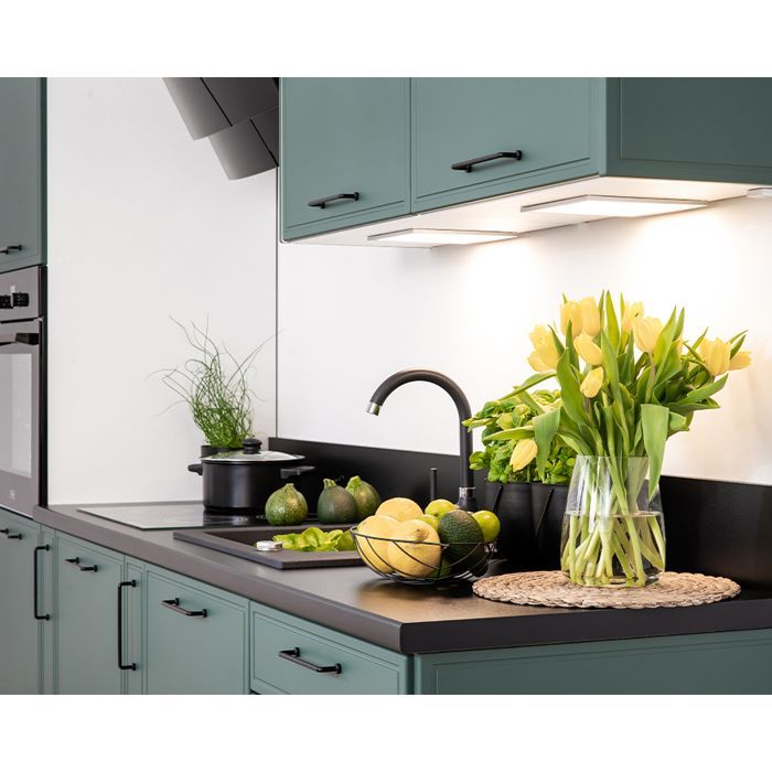 Cuisine complète verte emplacement pour four encastrable 270 cm couleur - LYNN