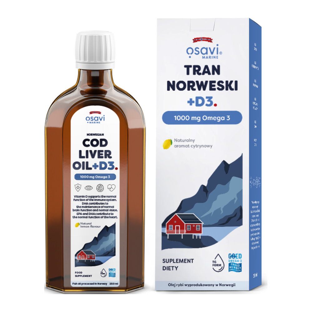 Osavi norvég tőkehalmájolaj 1000 mg Omega 3 + D3