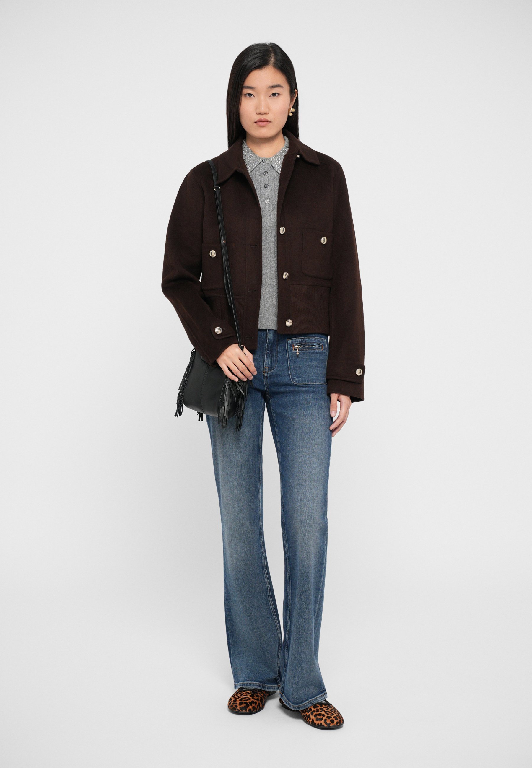 Maje BLOPPANA - Giacca bomber - marrone scuro