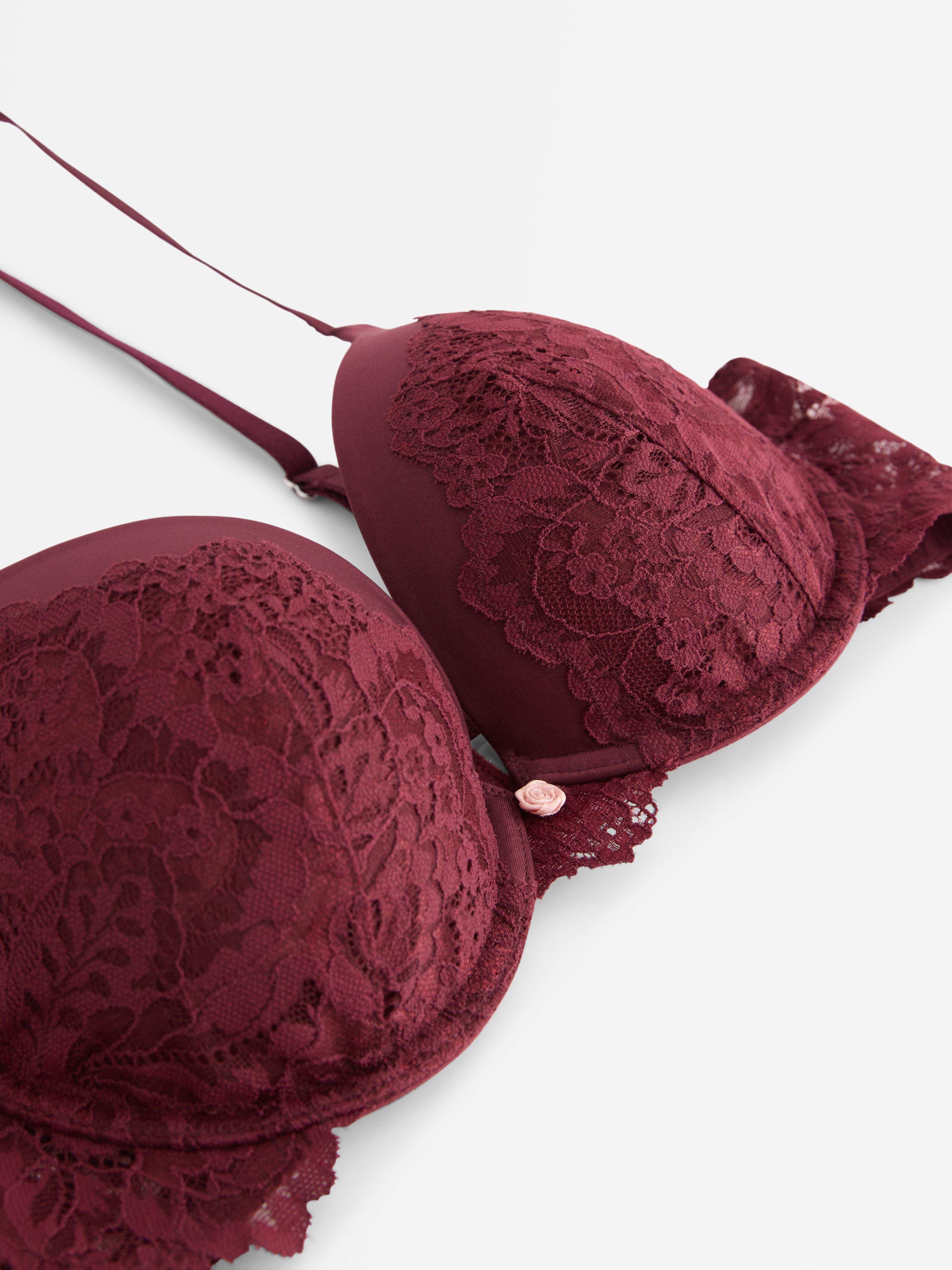 Malva push up-bh med spets Rojo Oscuro Polvoriento