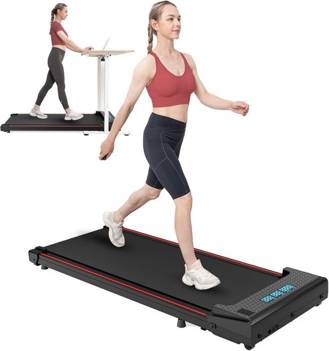 Tapis de Course- Tapis de Marche- Citysports- Noir avec Rouge - Moteur 440W - Vitesse 1.0-6.0km/h-Télécommande