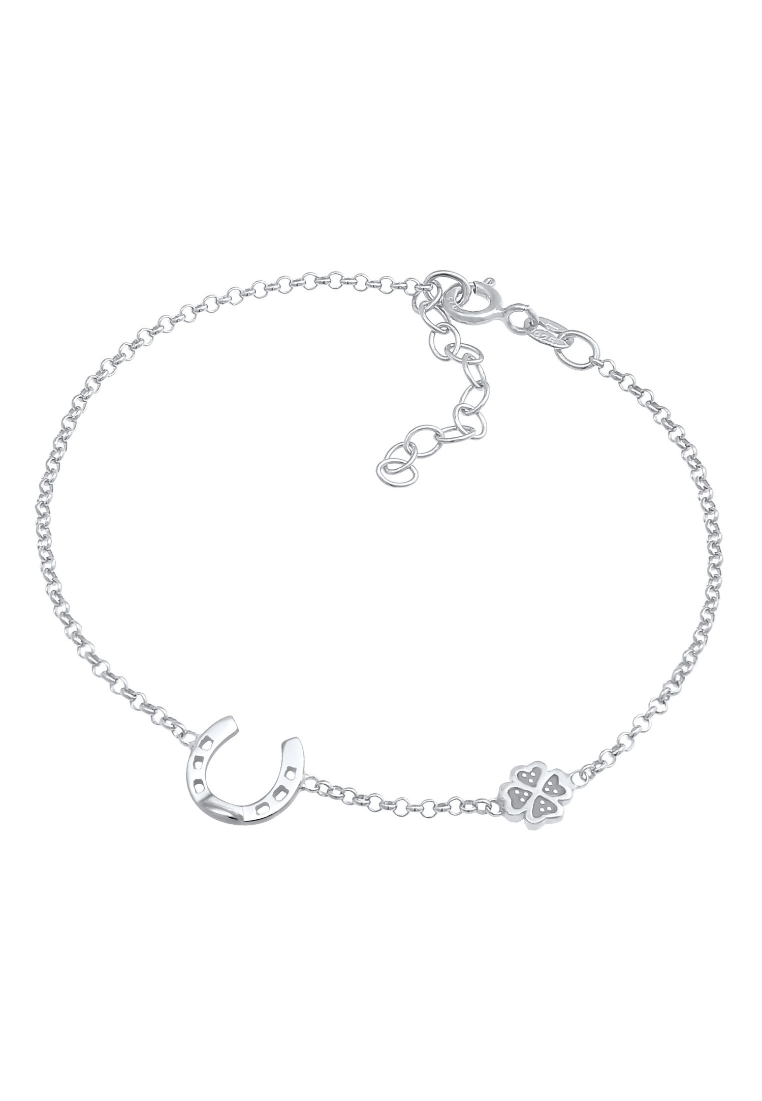 Nenalina Trèfle en fer à cheval pour dames réglable avec émail en argent sterling 925