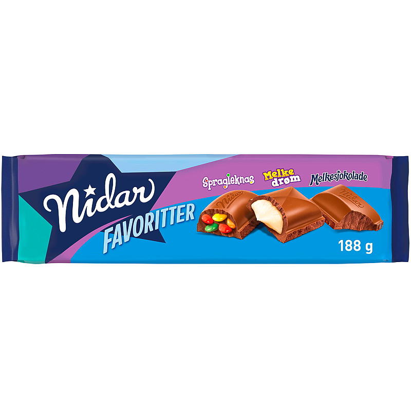 Nidar Nidar chocoladereep 188 g Blauw