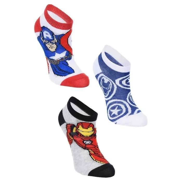Paquete de 3 pares de calcetines tobilleros de MARVEL Avengers para niño.