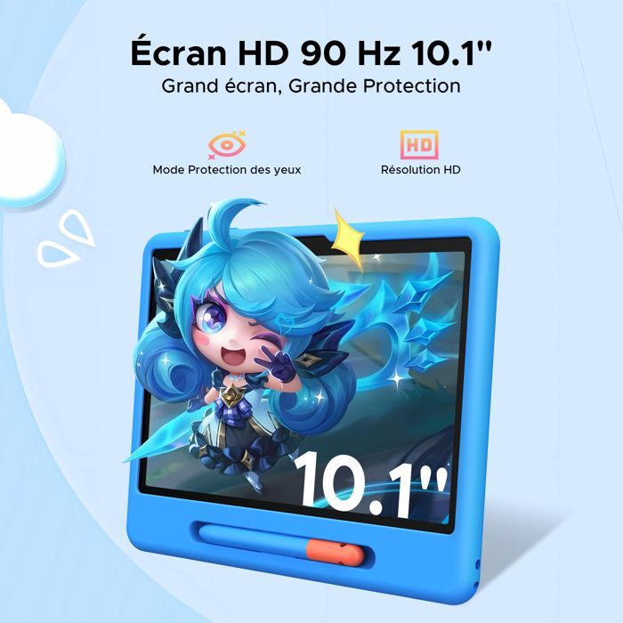 AORLYM P10 KID Tablette Tactile Android 16,Tablette avec Stylet,10.1 Pouces,7000mAh,8 MP,TF card - Bleu