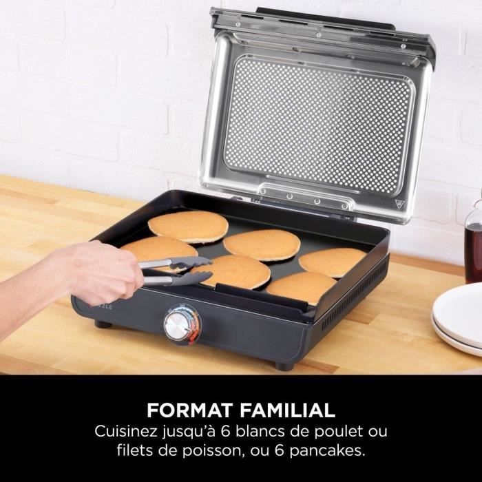 Parrilla y plancha NINJA - Sizzle GR101EU - Superficie 34x8x13,5cm - Hasta 260°C
