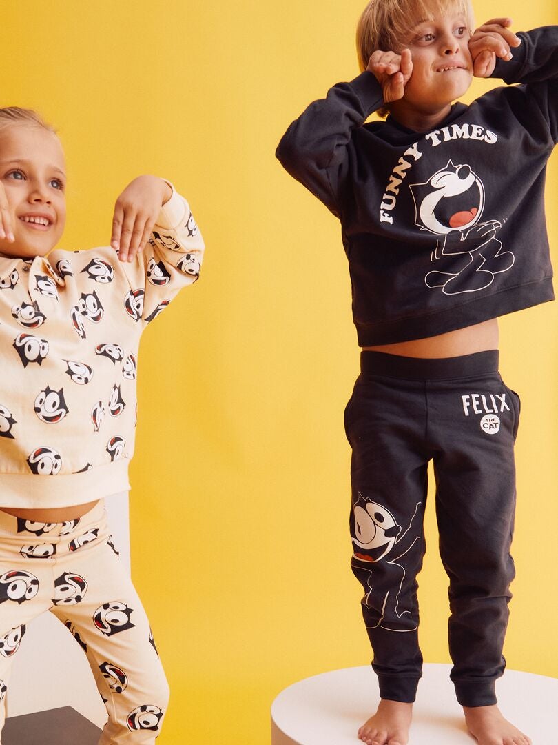 Joggingbroek 'Felix de kat' - ZWART