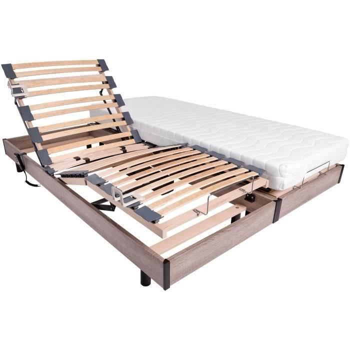 Conjunto Relaxamento: colchão + bases de cama elétricas 2x70x190 - Espuma - Firme - TALCA Fabricado na França