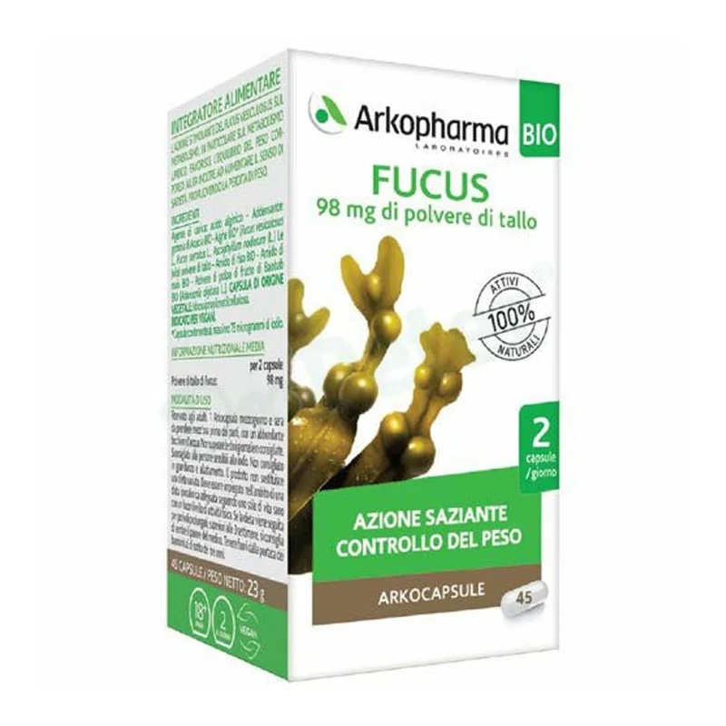 ARKOPHARMA Arkopharma Fucus 45 cápsulas Efeito satisfatório Controle de peso