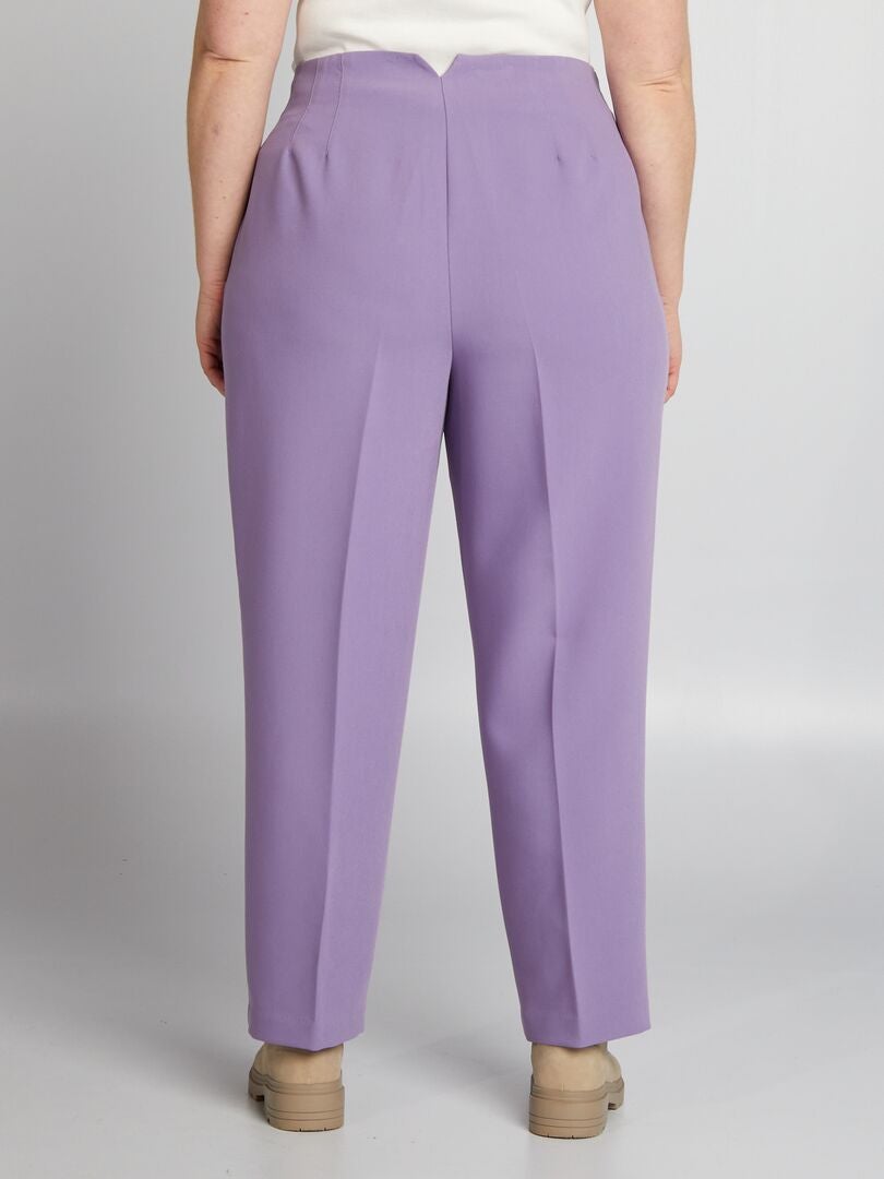 Rechte broek met hoge taille - PAARS