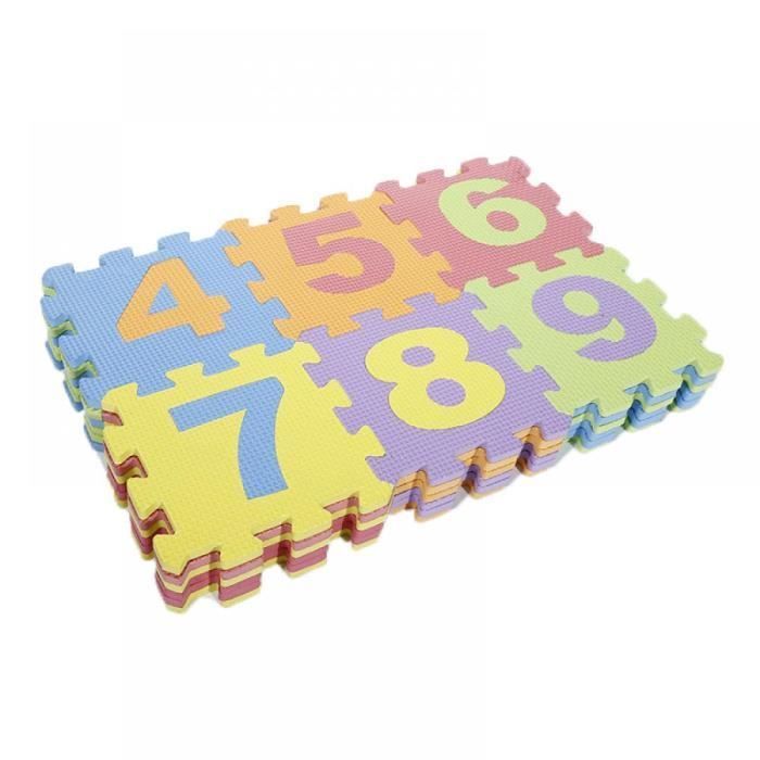 Yipeema. Alfombra de juegos para bebés 3 en 1 de 36 piezas: alfabetos, números y animales. Alfombra tipo puzle de espuma EVA multicolor.