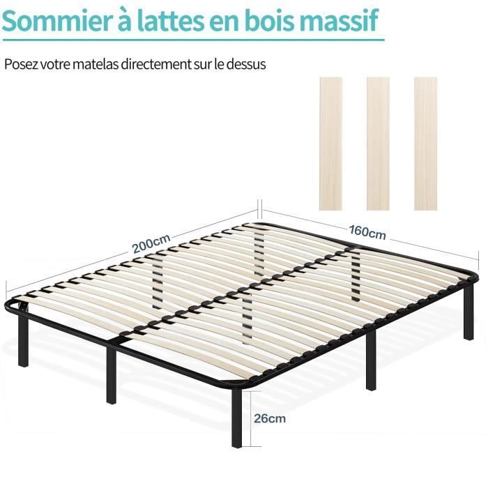 160x200cm Bed Base - Frixovel Slatted Bed Bases with 9 Legs - 160x200 Bed Frame with Slatted Base