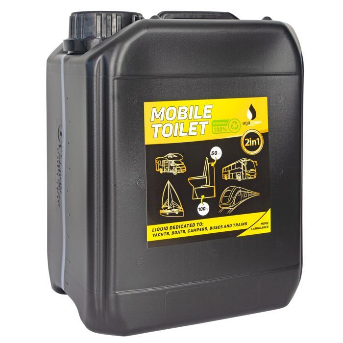 AGACHEM Mobile Toilet Chemical Toilet Fluid 5L Additive Cassette for Motorhomes