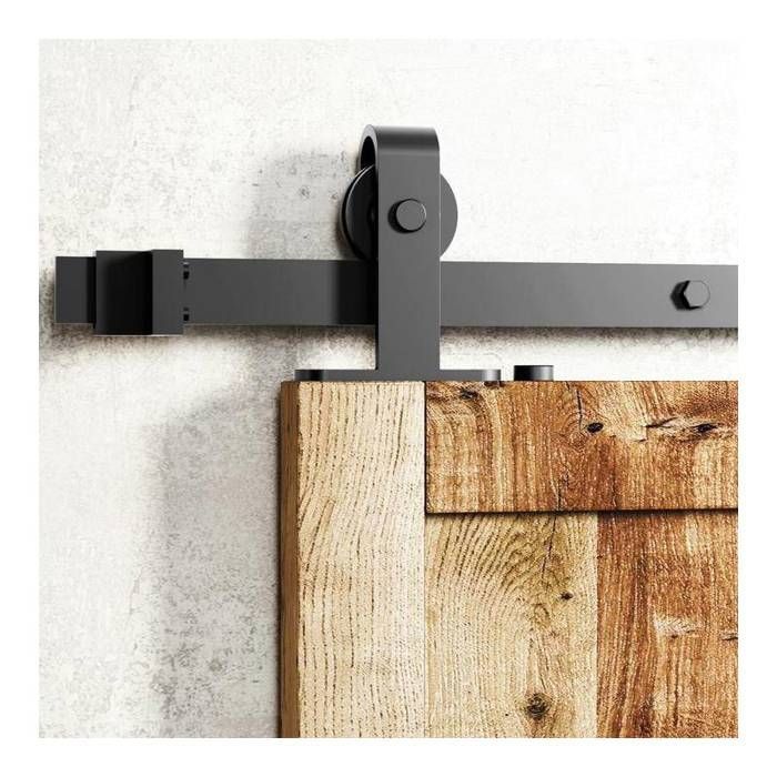 2M Sliding Door Rail for Wooden Doors, Black