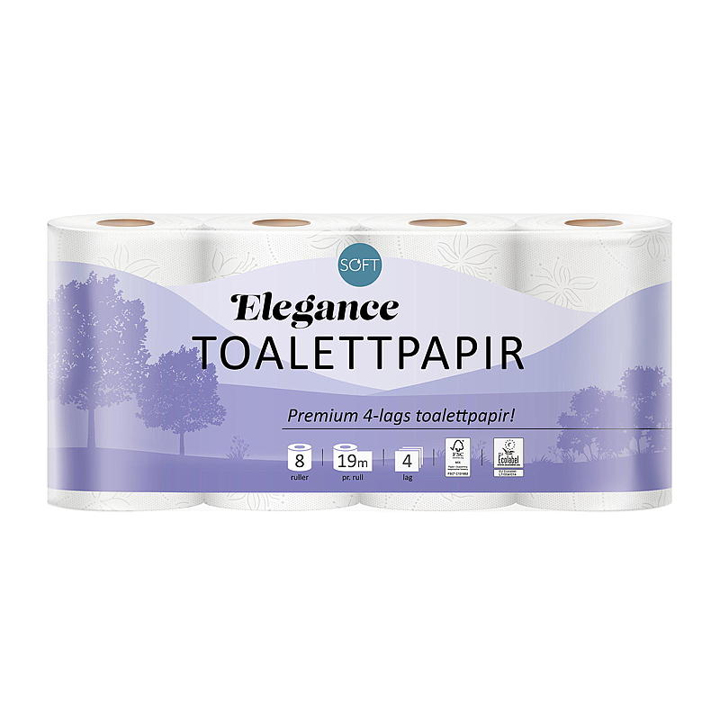 Blødt toiletpapir 8-pak Elegance