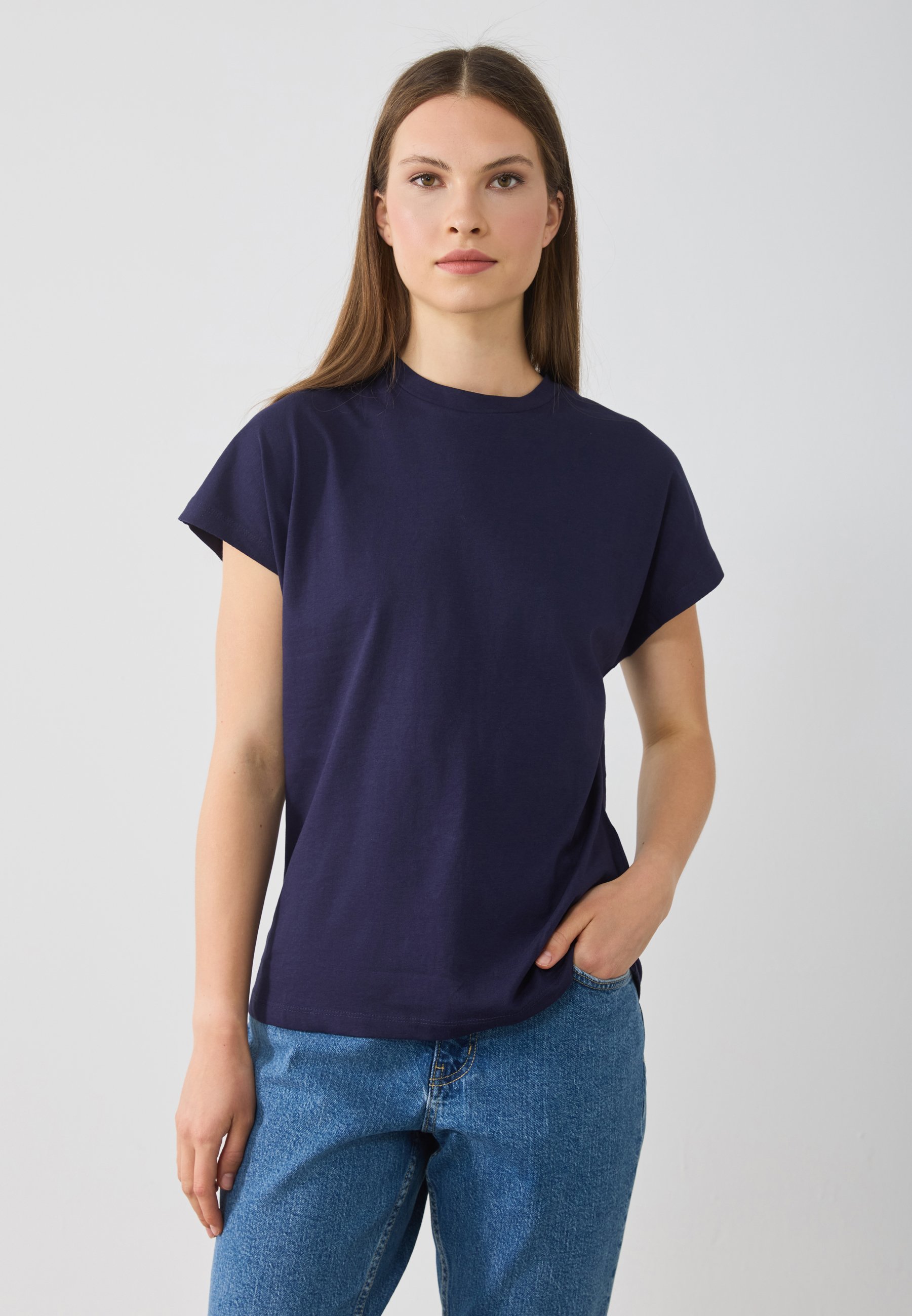 Anna Field Basic T-shirt - donkerblauw