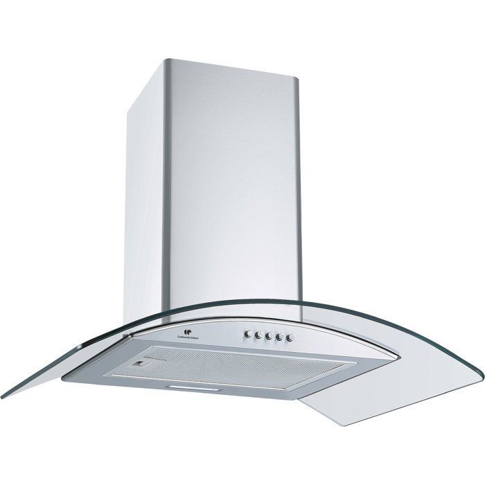 Decoratieve afzuigkap - CONTINENTAL EDISON - CEH60GS2 - Klasse A - 60 x 47 x 50/84 cm - Roestvrij staal / Glas