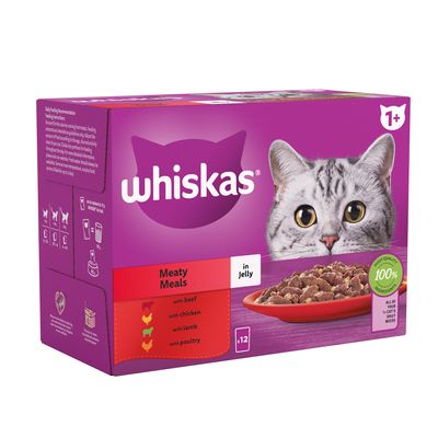 Whiskas 1+ Comidas con carne en gelatina