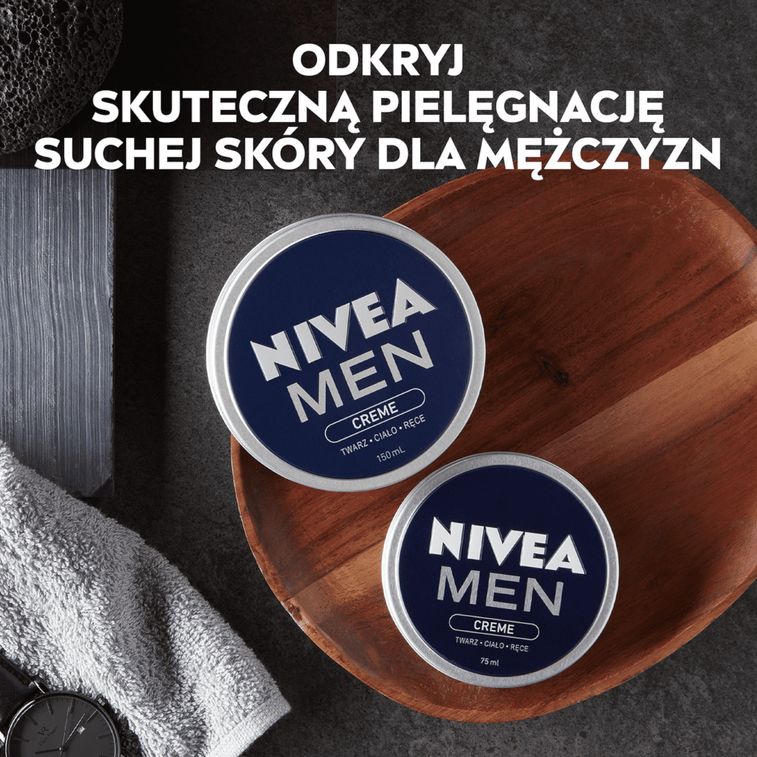 Nivea Men sejas, ķermeņa un roku krēms vīriešiem 75 ml