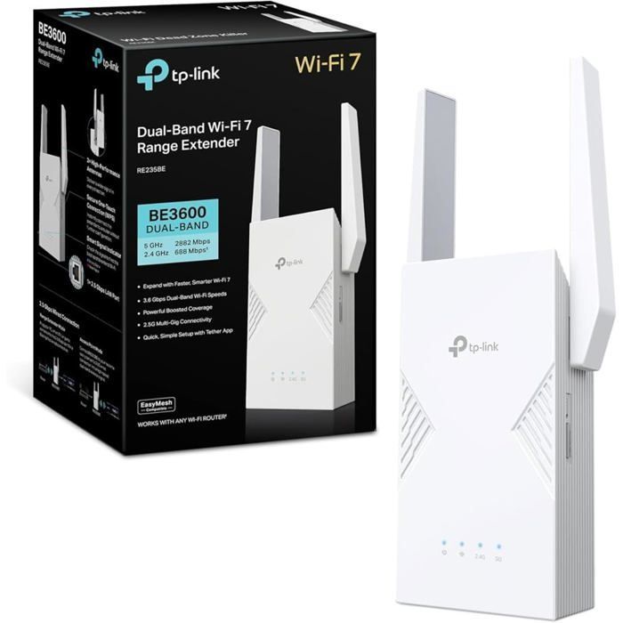 Répéteur Wi-Fi - TP-Link - RE235BE - Double Bande - 3,6 Gbit/s - EasyMesh